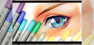 コピックと色鉛筆を使った鮮やかイラストレーション！：Drawing an Eye【Copic Markers and Pencils】