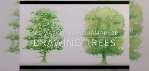 2種類のペンで木を描き比べてみた。水性マーカーVSアルコール性マーカー
